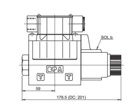 Габариты клапана KSO-G03-3BP-20-EN